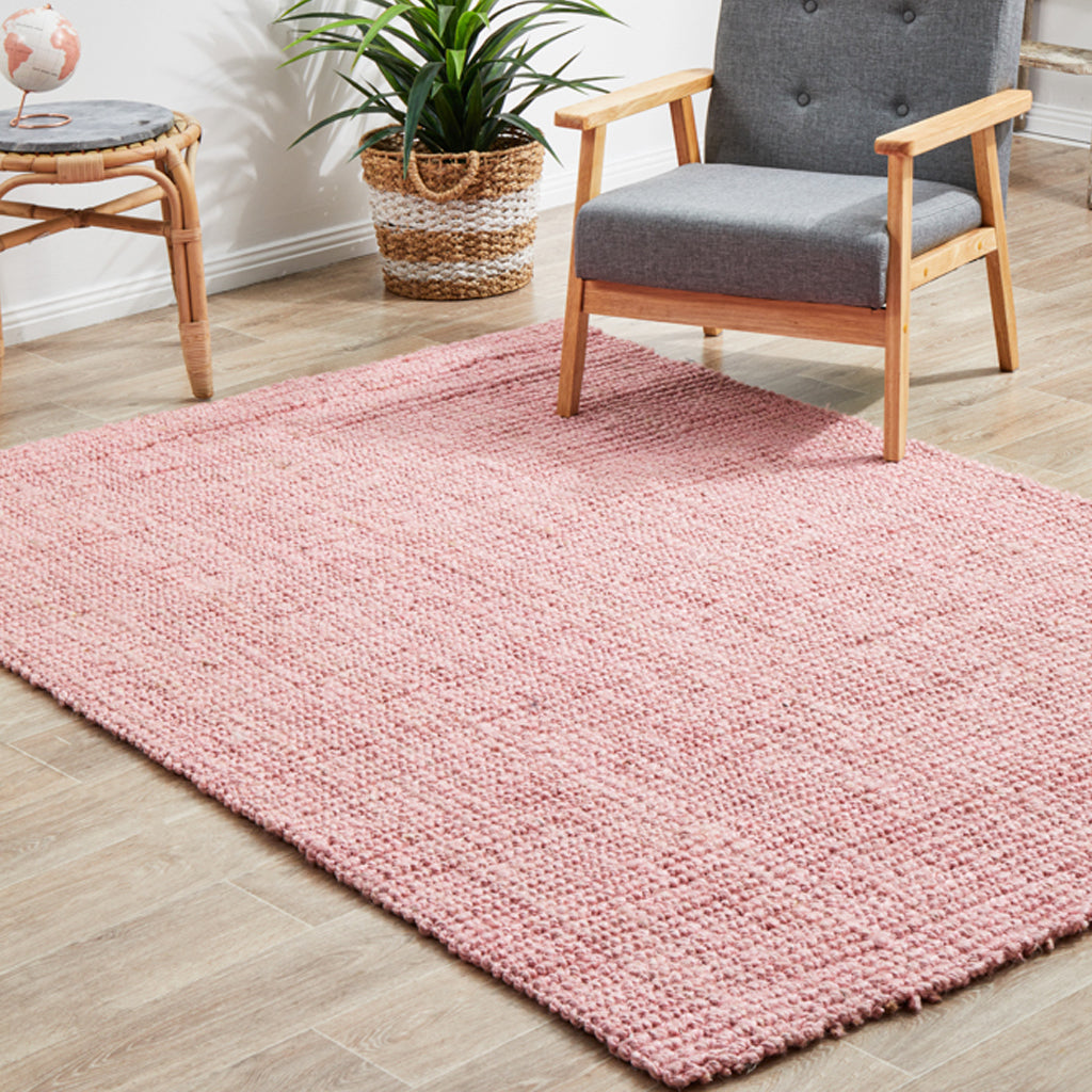 Alfombra Eco Pink Yute Natural (con detalle)