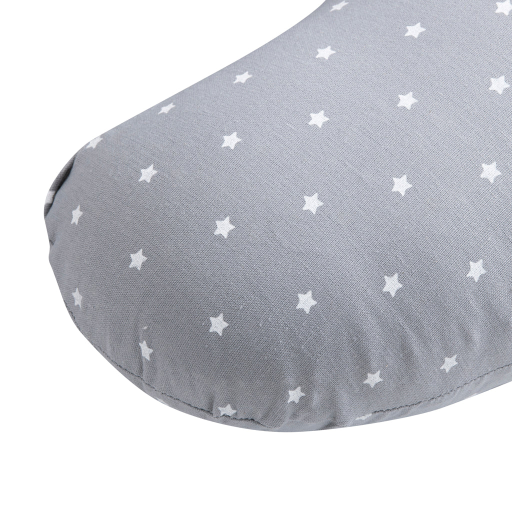 Cojín de Lactancia Lino Gris Estrellas