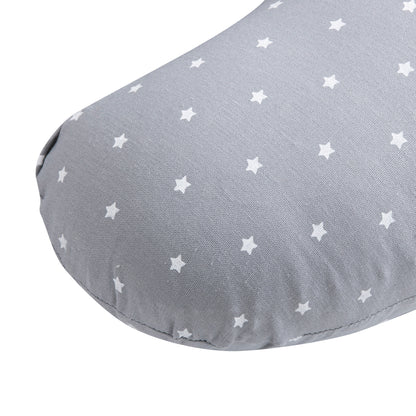 Cojín de Lactancia Lino Gris Estrellas