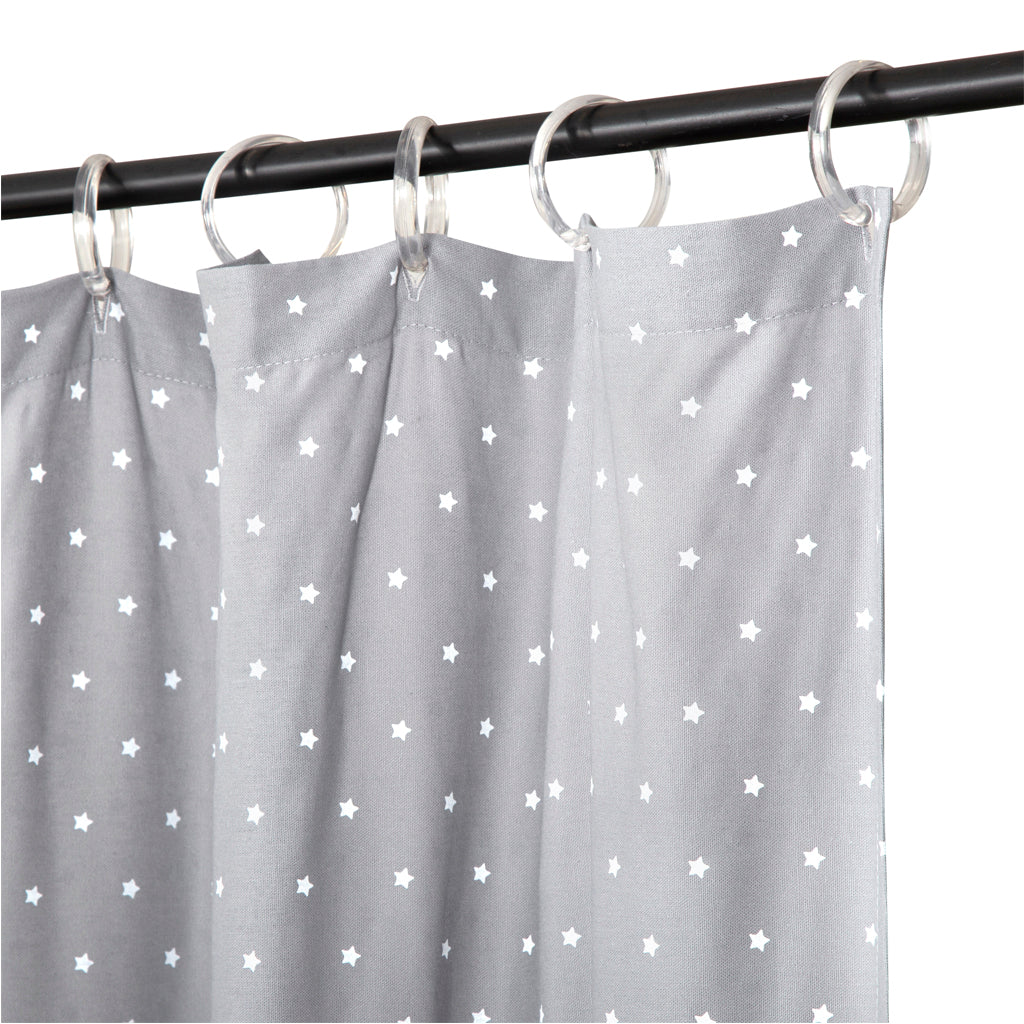 Cortina Baño Lino Gris Estrellitas
