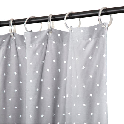 Cortina Baño Lino Gris Estrellitas