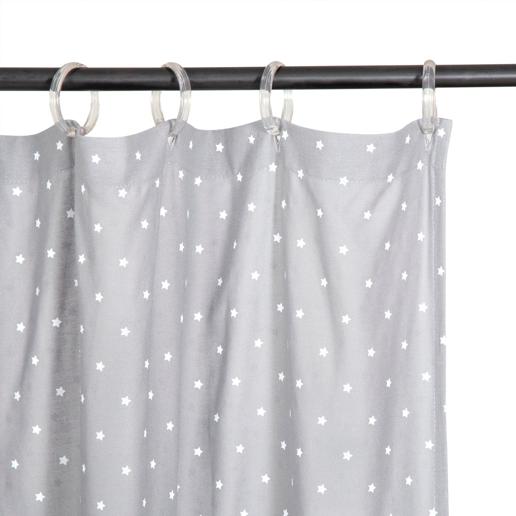 Cortina Baño Lino Gris Estrellitas