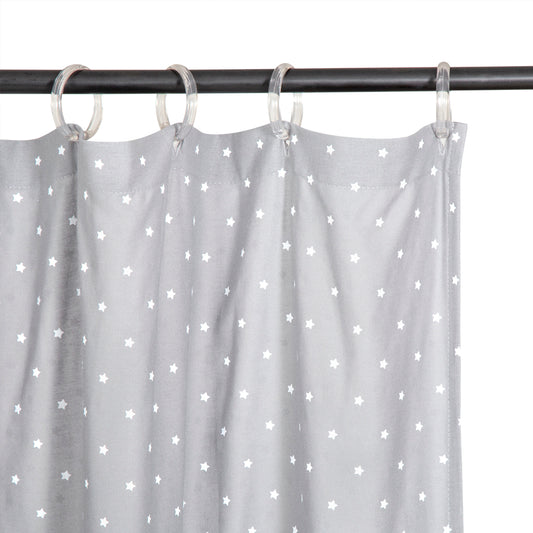 Cortina Baño Lino Gris Estrellitas