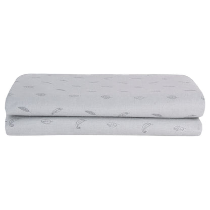 Funda Plumón Cuna Lino Celeste Plumas