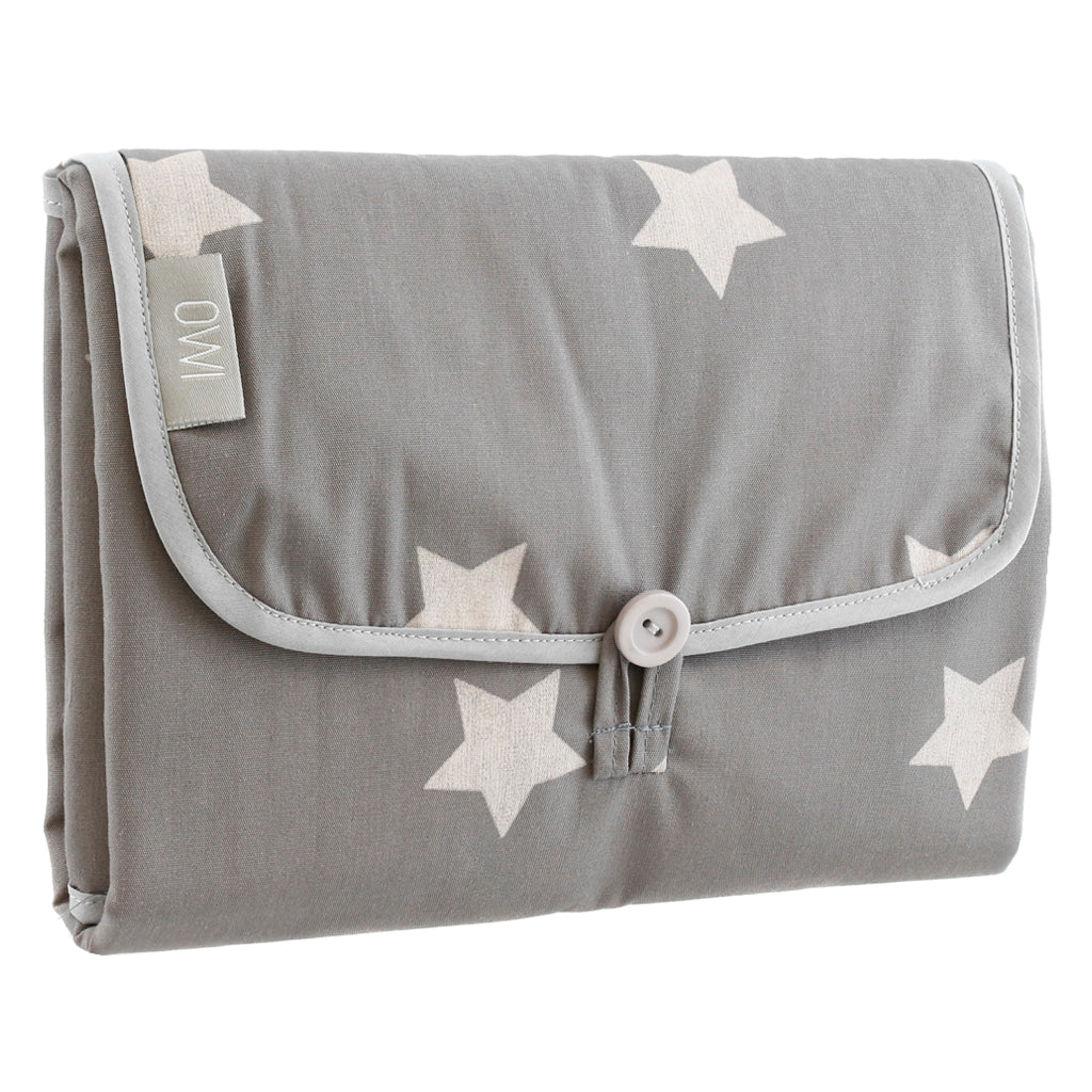 Mudador Portátil Poplin Gris Estrella