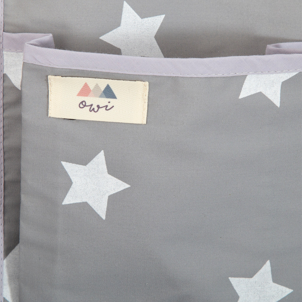 Pañalera Gris Estrellas Grandes (CON PEQUEÑO DETALLE PIDE FOTO)