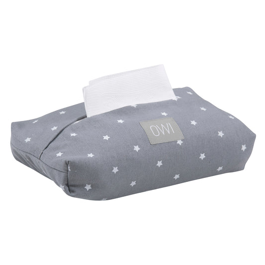 Porta Wipes Lino Gris Estrellitas