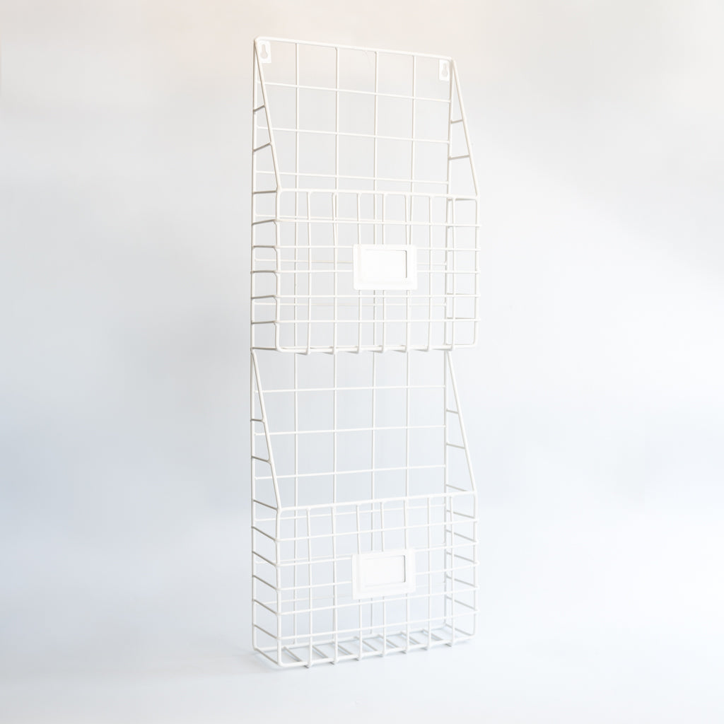 Revistero Metal Doble Blanco
