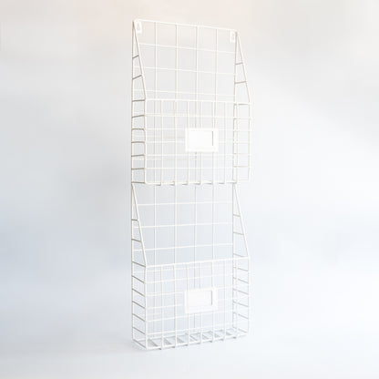 Revistero Metal Doble Blanco